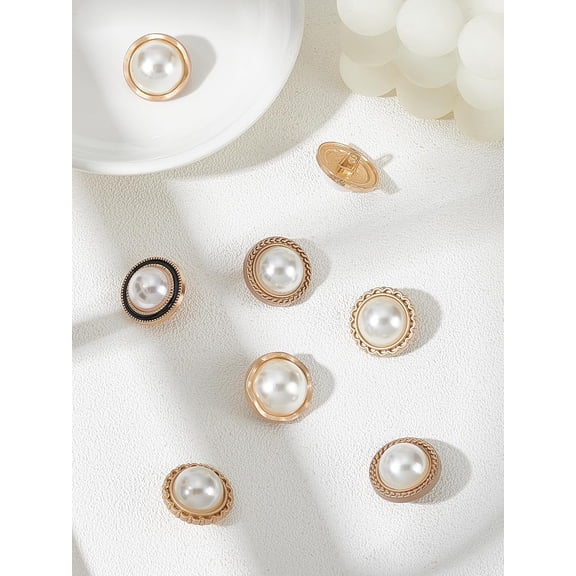8Pcs Golden Alloy Shank Buttons 1-Hole Adjustable Pants Button Half Round Sewing Accessory for Clothing Coat Bags and Craft Projects Decoration 20mm Golden