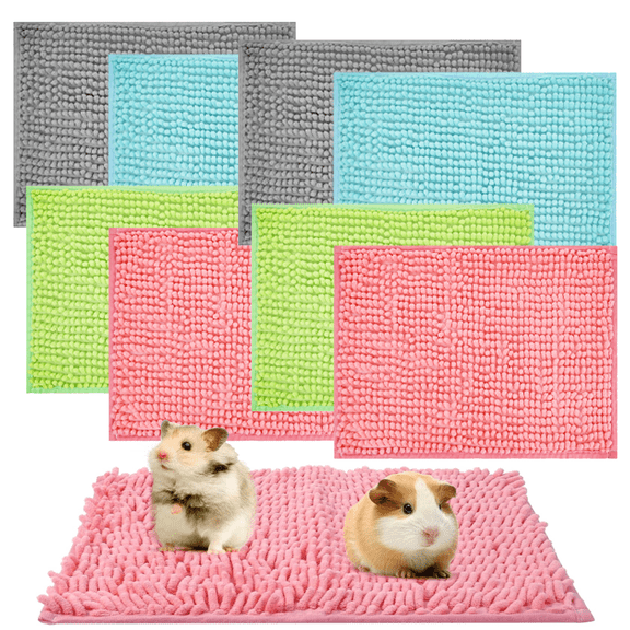 8Pcs Guinea Pig Cage Liner Pads, Washable Microfiber Bedding , Pet Bed Mat for Guinea Pigs, Ferrets, Rabbits, Hamsters, Small Animals, Absorbent Pee Pad