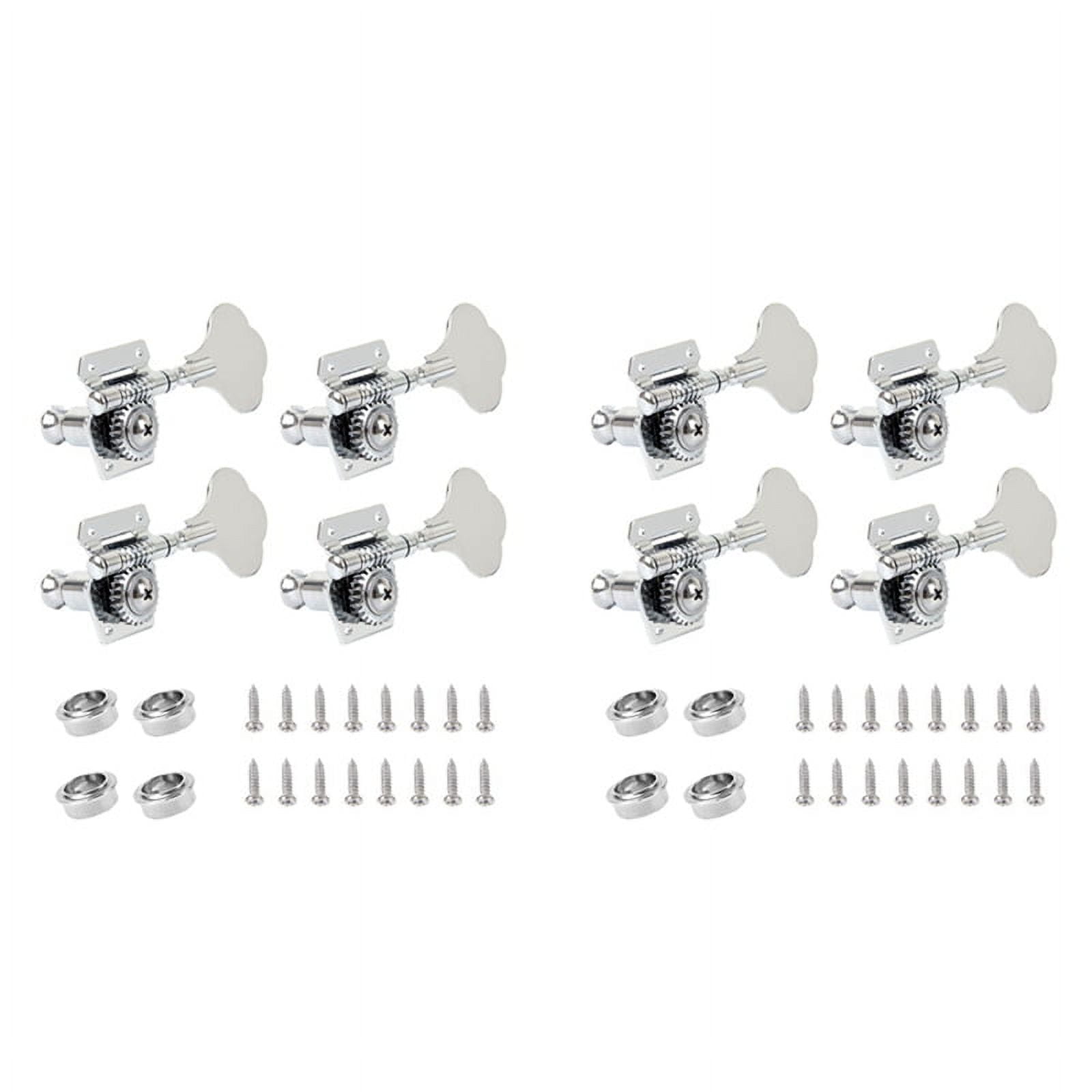 8Pcs Guitar Tuning Pegs Electric Bass Tuner Peg Guitar Open Gear Tuning Pegs Machine Heads for Silver