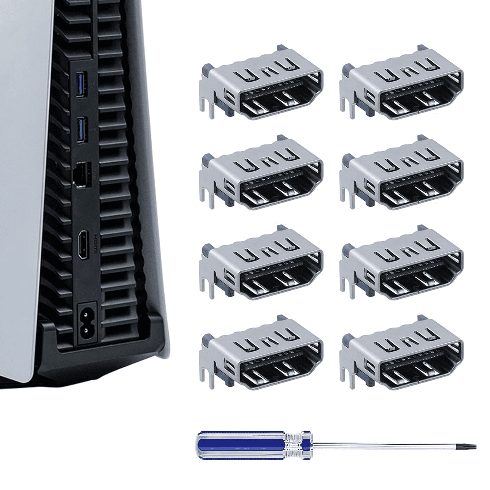 8Pcs HDMI Port Replacement for PS5 with T8 Screwdriver, HDMI Port ...