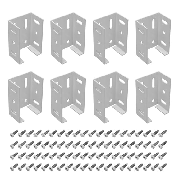 8Pcs Heavy Duty Aluminum Alloys Fence Bracket with Screws Guide Rails Railing Connector Deck Rails Bracket Enduring