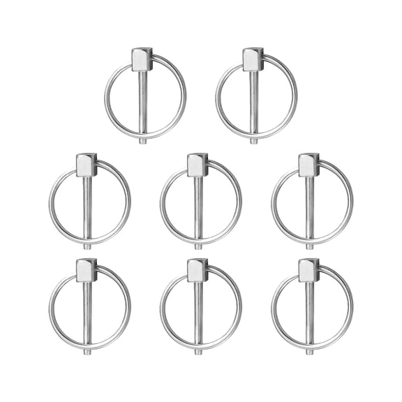8Pcs Heavy Duty Lynches Pin with Rings Round Safety Pins Fastener Stainless Steel Shaft Locking Pin Marine Hardware