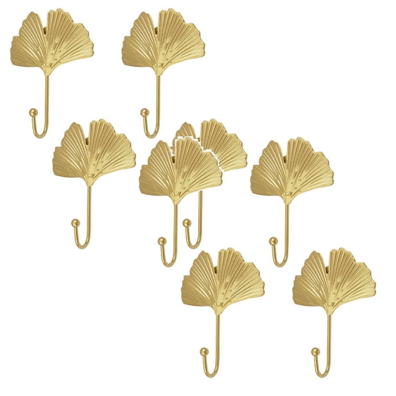8Pcs Home Decor Decorative Leaves Ir On Hooks Gi Nkgo Leaf Shape Wall Mounted Hooks Modern Key Holder Wall Mounted Gold Singl E Prong Hat Hanger Home O Ffice Nursery Room Decoration Hooks Happy 2026!