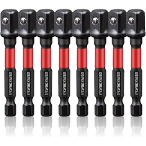 8Pcs Impact Socket Adapter Set, 3/8" Drive Square, 2.5Inches Extension Bit Socket Driver Set, Adapt Your Power Drill to High Torque Impact Wrench