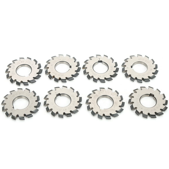 8Pcs Involute Gear Milling Cutter Set High Speed Steel Cutting Tools 14.5 55mm 22mm