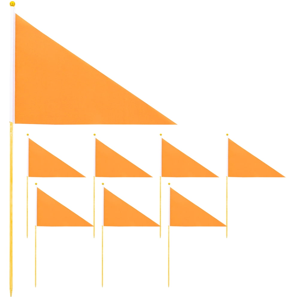 8Pcs Lawn Mark Flags Construction Marker Triangle Flags Site