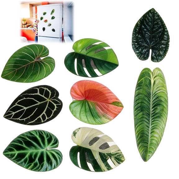 8Pcs Leaf Shape Magnets for Fridge Decorative Plant Themed Refrigerator Magnets Set for Whiteboard Locker Living Room Kitchen Decor