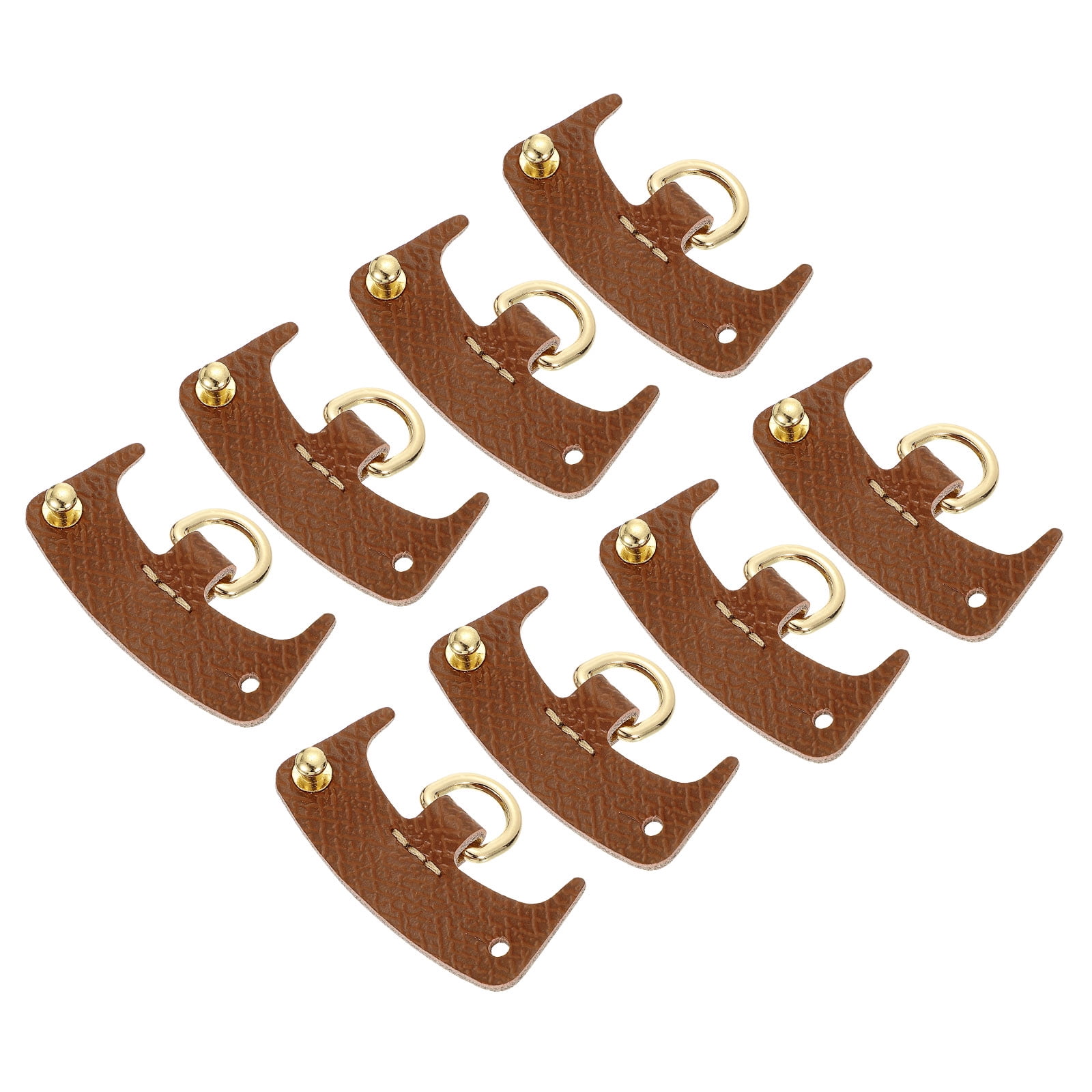 8Pcs Leather Purse Straps, 6.4cmx2.7cm Punch-Free Buckle Bag Strap Transformation Accessories for Mini Bag Handbag Crossbody Shoulder Strap, Brown