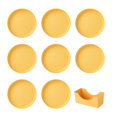 thumbnail image 1 of 8Pcs Lightweight Plastic Plates Unbreakable Reusable Dinner Plates Dishwasher Safe Colorful Plates for Kitchen Everyday Camping Plates-Yellow,Round, 1 of 8