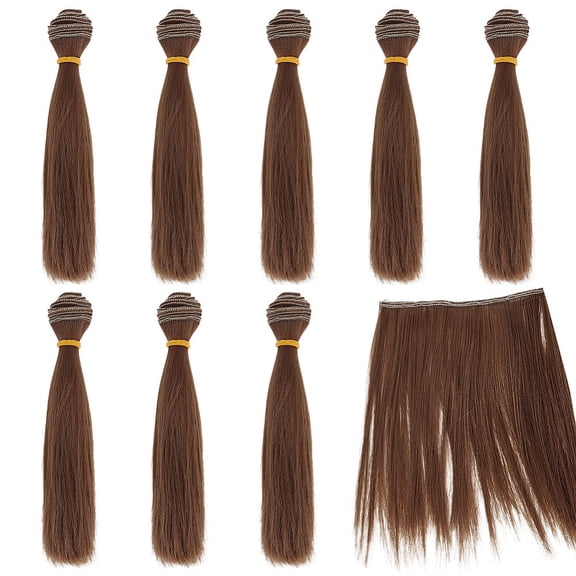 8Pcs Long Straight Wigs Camel Wig Hair Replacement Wigs for Making Arts Supplies DIY Crafts DIY