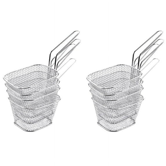 8Pcs/Lot Chips Mini Fry Baskets Fryer Basket Strainer Serving Food Presentation Cooking Tool French Fries Basket