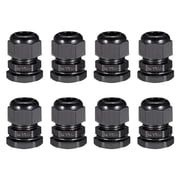 8Pcs M20x1.5 Cable Gland Waterproof Joint Adjustable Black for 6mm-12mm Dia Wire