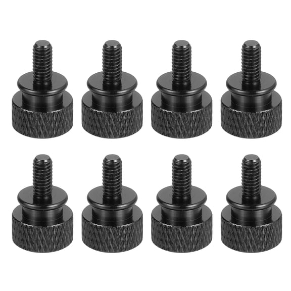 8Pcs M4x0.7mm 12x18mm(ODxH) Aluminum Thumb Screws for Pc Side Panel, Black