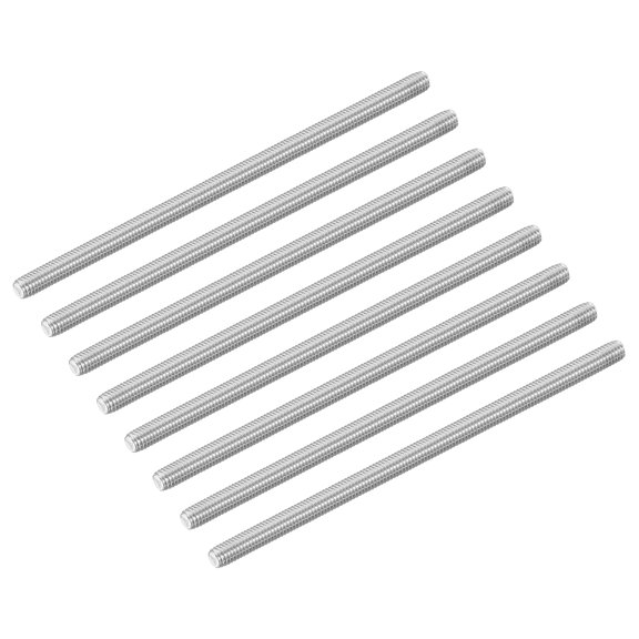8Pcs M6-1.0x130mm Fully Threaded Rods, 304 Stainless Steel Thread Bar Studs