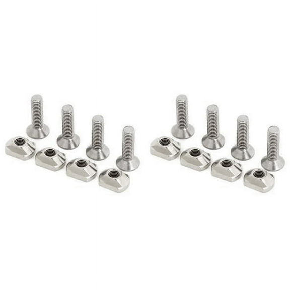 8Pcs M6 Hydrofoil Mounting Brass T-Nuts for Surfing All Hydrofoil Tracks Outdoors Surfing Accessories Silver
