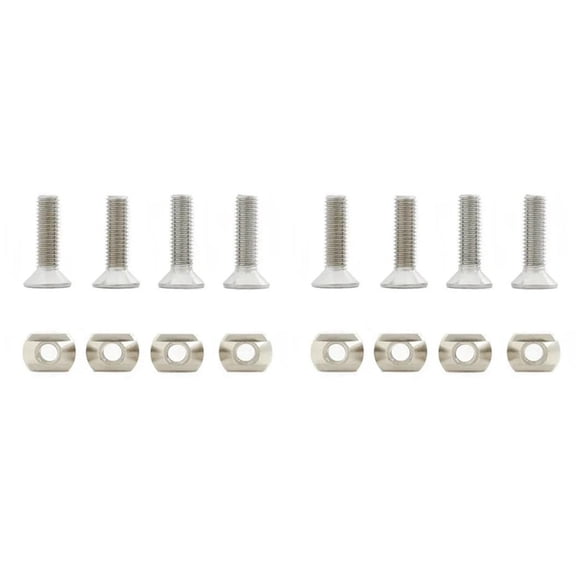 8Pcs M8 Hydrofoil Mounting Brass T-Nuts for Surfing All Tracks Outdoors Accessories Silver