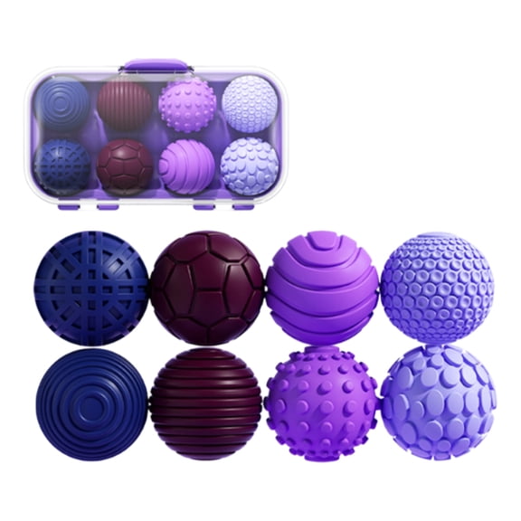 8Pcs Magnetic Fidget Balls  Silicone Sensory Stress Relief Toys for Adults with Anxiety,Quiet Desk Fidget Magnets for Office,Autism Calming Toys (Textured Rolling Balls)