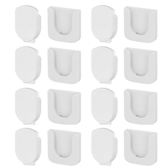 8Pcs Magnetic Remote Control Holder, Self-Adhesive White Holder Wall Mount Slot Design
