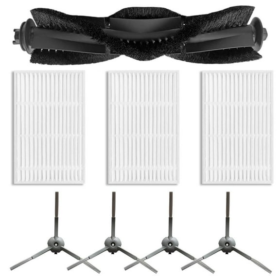 8Pcs Main Brush Side Brushes Filter Kit For Ilife V20 For Vyzzle D10 For Laresar For L10 For Lydsto R1D Edge / For Roidmi Eve