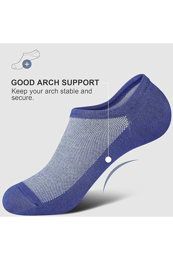 8Pcs Men Anti Slip No Show Invisible Socks, Breathable Mesh Thin Hidden Boat Liner Socks for Summer Daily Wear