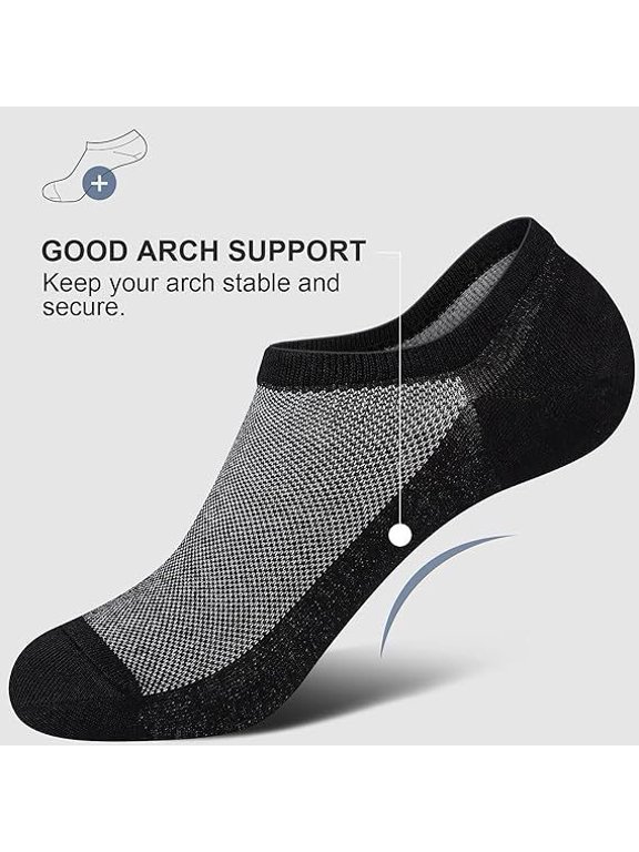 8Pcs Men Anti Slip No Show Invisible Socks, Breathable Mesh Thin Hidden Boat Liner Socks for Summer Daily Wear