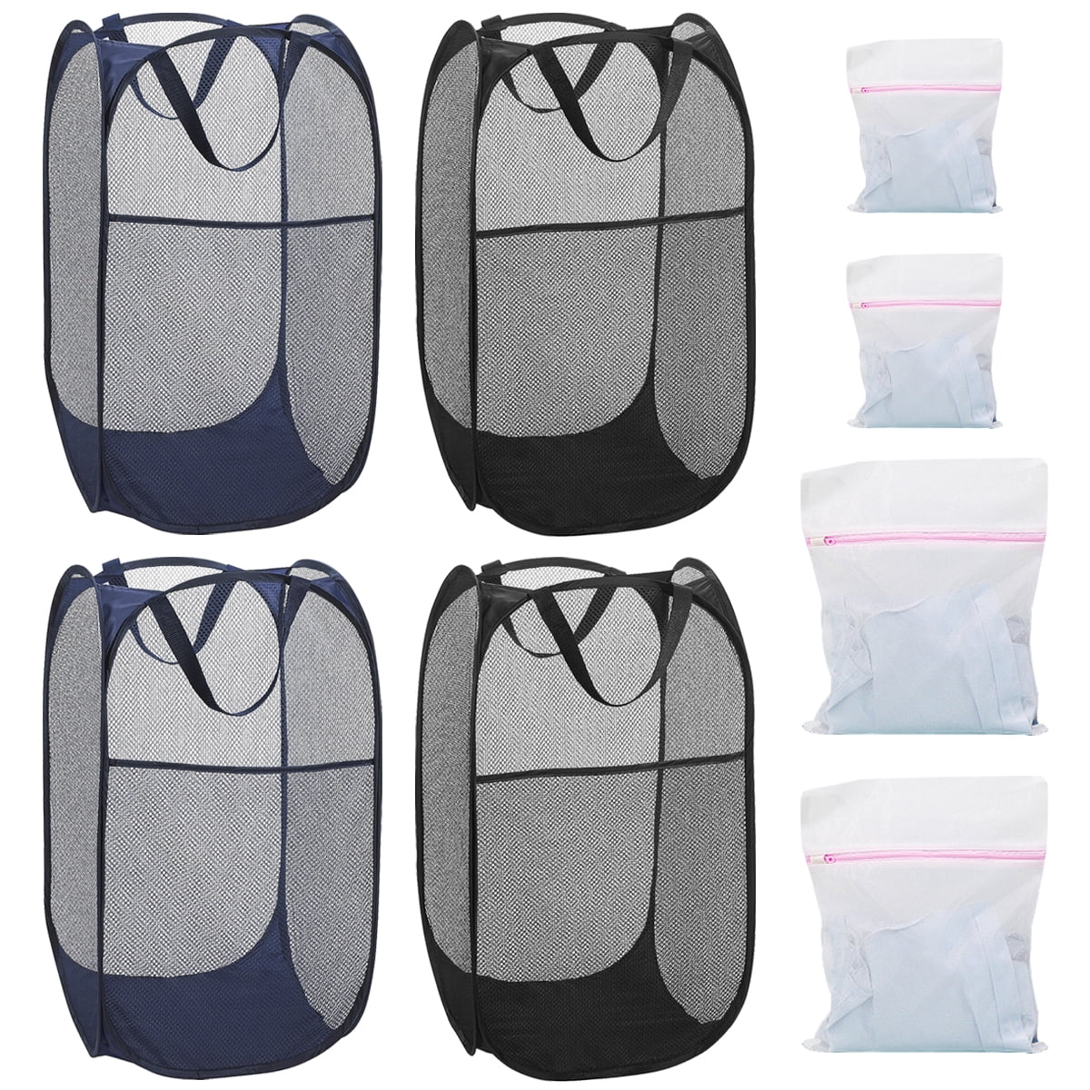 8Pcs Mesh Pop Up Laundry Hamper Set 4 Foldable Pop Up Hamper With 4 8pcs-mesh-pop-up-laundry-hamper-set-4-foldable-pop-up-hamper-with-4