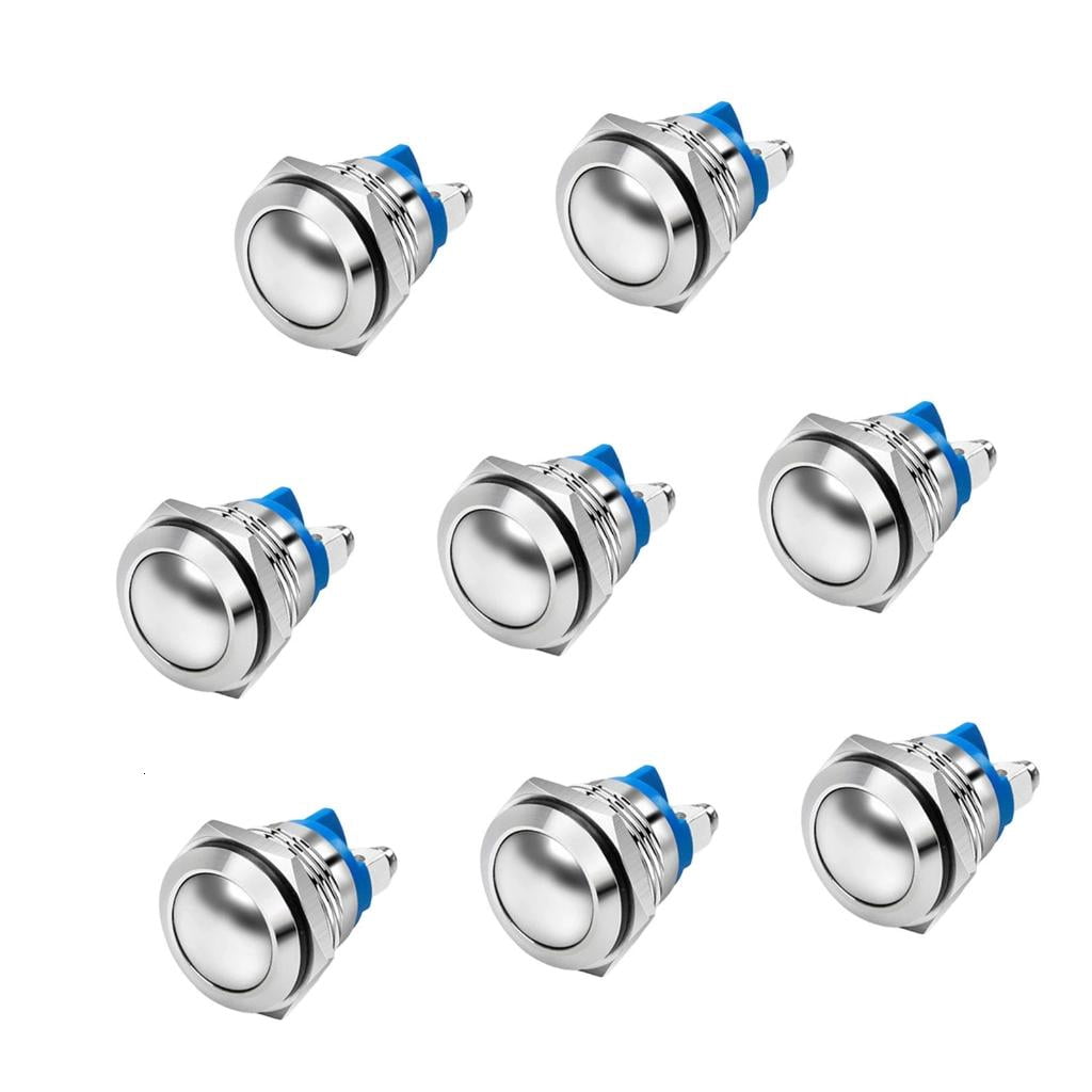 8Pcs Metal Push Button Switches Screw Terminals Car Engine Doorbell ...