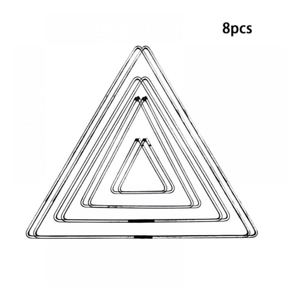 8Pcs Metal Rings Hoops Macrame Ring for Dream Catchers and Crafts Large Wedding Wreath DIY Floral in 4 Sizes(Triangle)