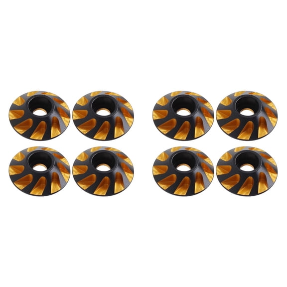 8Pcs Metal Tail Wing M3 Flat Head Screws Washers 15Mm for 1/8 Scale Off Road Truck RC Drift Cars,Yellow