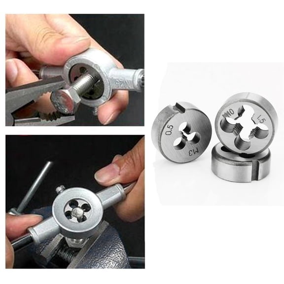 8Pcs Metric Die Set M3//M5/M6/M8/M10/ Tool Set Combination for Thread Repair Tapping