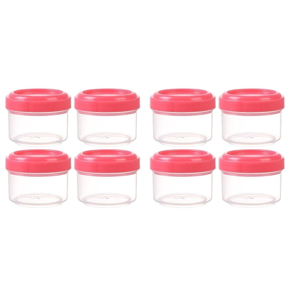 8Pcs Mini Clear Jars with Leakproof Lids Round Clear Container 35Ml Refillable Storage Containers for Home and Kitchen Organizing 4.5X4.5X3.5cm Home Decor