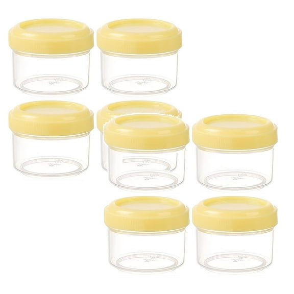 8Pcs Mini Clear Plastic Jars With Leakproof Lids Round Clear Container 35Ml Refillable Storage Containers For Home And Kitchen Organizing Food Storage
