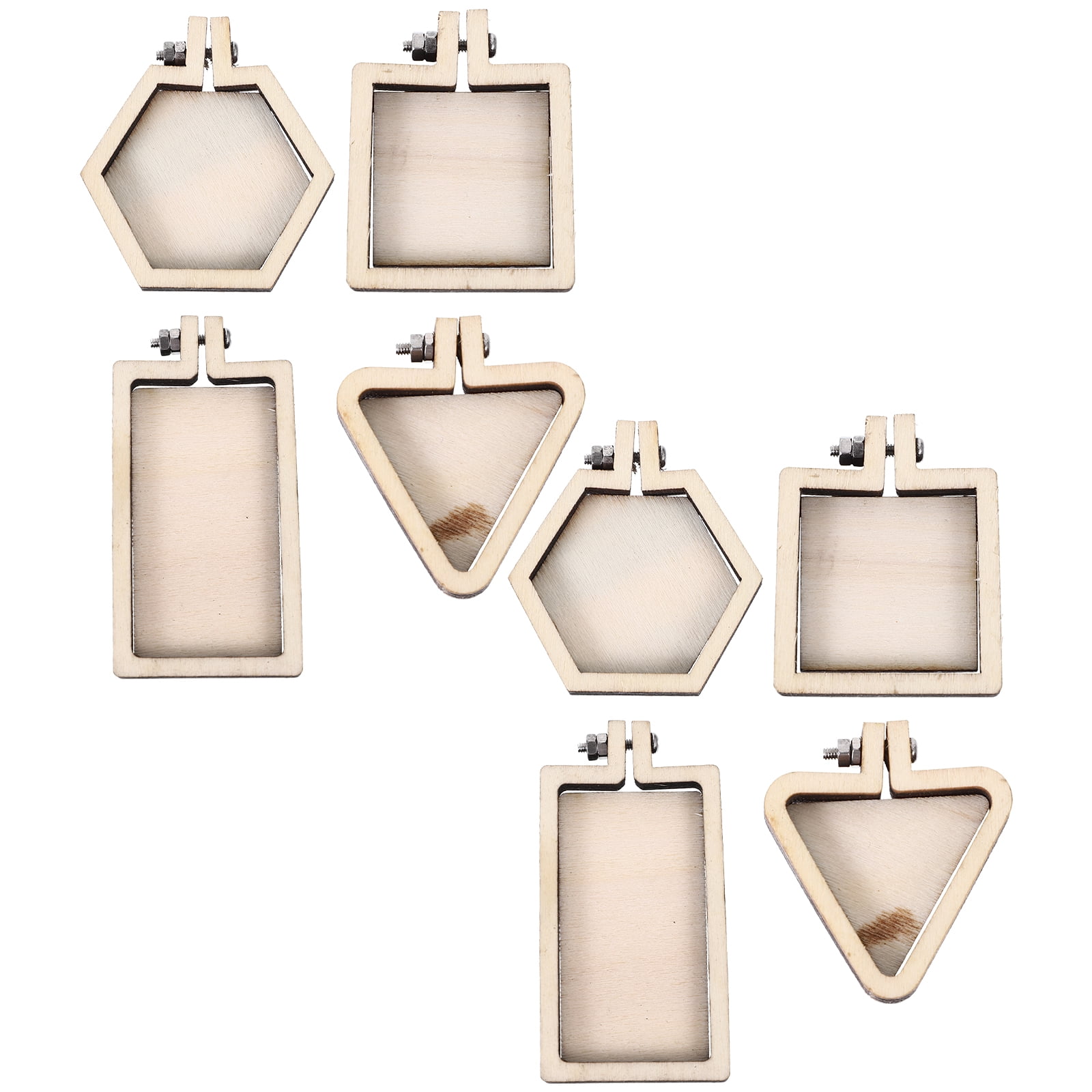 20-teiliges Mini Stickerei Set - Holz Rahmen Mit Schlüsselringen