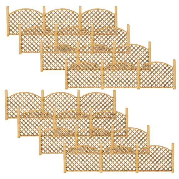 Raindrops 8Pcs Mini Wooden Fence for Garden Decor Coffee Color Durable and Realistic Micro Landscape Fences