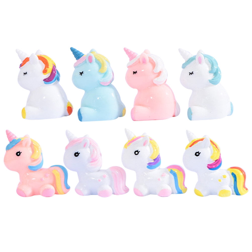 8Pcs Mini Unicorns Bonsai Decors Bonsai Miniature Animals Figurines