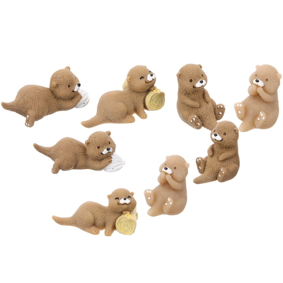 Set of 8 Small Resin Figurines in Assorted Colors, Cute Desk and Shelf Decor for Home and Office