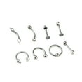 thumbnail image 1 of 8Pcs Mixed Style Lip Tongue Eyebrow Nose Ring Barbell Body Piercing Jewelry, 1 of 7