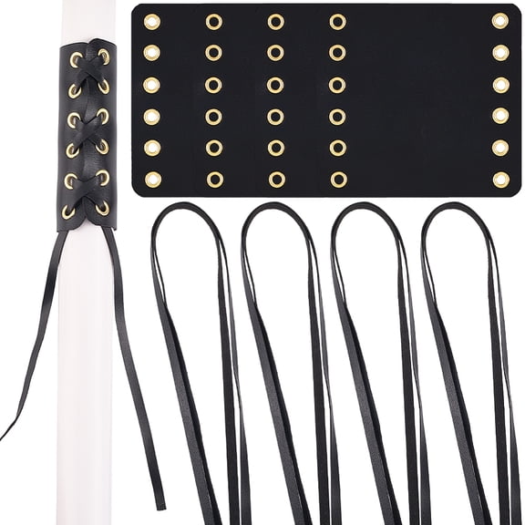 8Pcs Motorcycle Grip Wrap Cover Black PU Leather Soft Waterproof Anti Slip Bicycle Hand Grip Throttle Brake Clutch Handlebar Covers