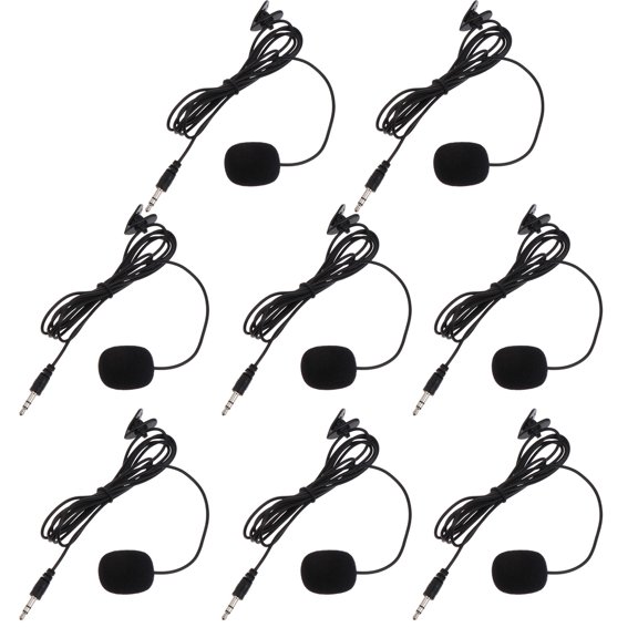Milisten 8Pcs Multi Functional Clip on Mic for Phone Streaming and Recording Black