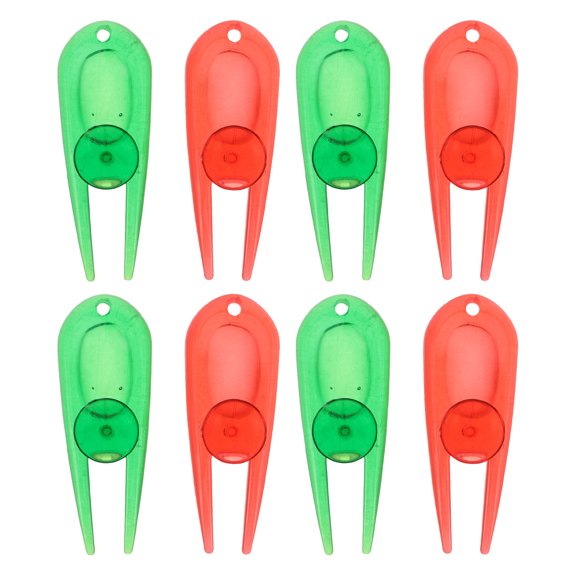 8Pcs Multipurpose Golf Course Maintenance Accessories Plastic Divot Fixers with Ball Markers