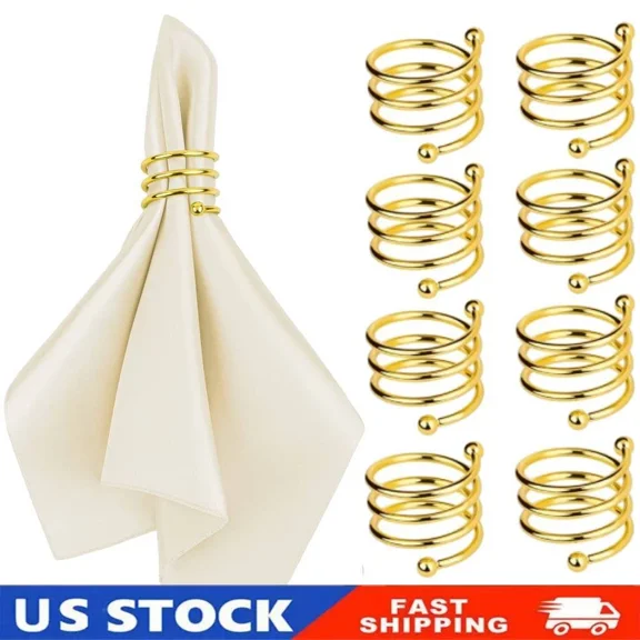 8Pcs Napkin Rings Set For Wedding, Birthday Dinner Party, Gatherings,Table Decor