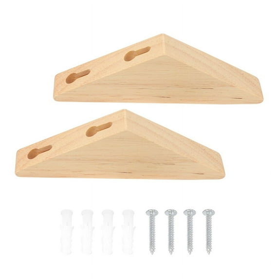 8Pcs Natural Wood Clothes Hanger Wall Mounted Coat Hook Decorative Key Holder Hat Scarf Handbag Storage Hanger Bathroom Rack,8 * wooden hook,Wood color