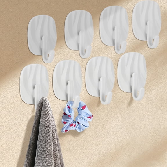 8Pcs No Drilling No Marks No Nail-needed Strong Adhesive Hanging Hook, High Load-bearing Capacity Stable Hook, for Items Holding Needs