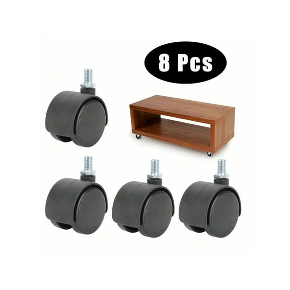 8Pcs Office Chair Caster Wheels Replacement, Heavy Duty Castor Wheels, Furniture Wheels for Moving,Chair Caster Swivel Casters Threaded Stem Connector Furniture Wheel Castor Plastic Rollers Wheel