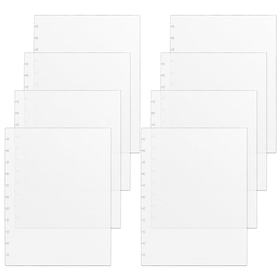 8Pcs PP Notebook Index Divider Sheets Divider for Binder Rectangle Clear 298x230x1mm for DIY