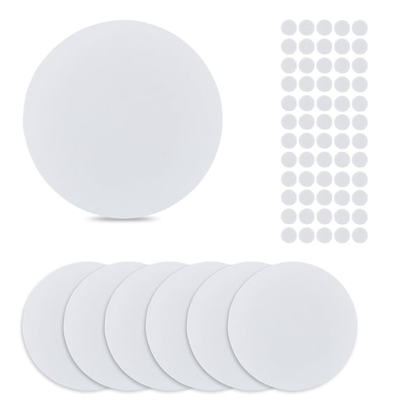 8Pcs PP Plastic Frosted Blank Plate Wall Hole Cover Ceiling Cover Plate Circle Electrical Box Cover Sheets with 60Pcs Plastic Stickers 152x1mm