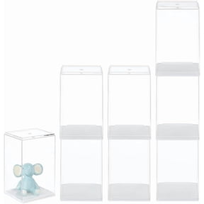 8Pcs PS Plastic Action Figure Display Cases Rectangle Clear 6.4x5.5x10.2cm for DIY cratf