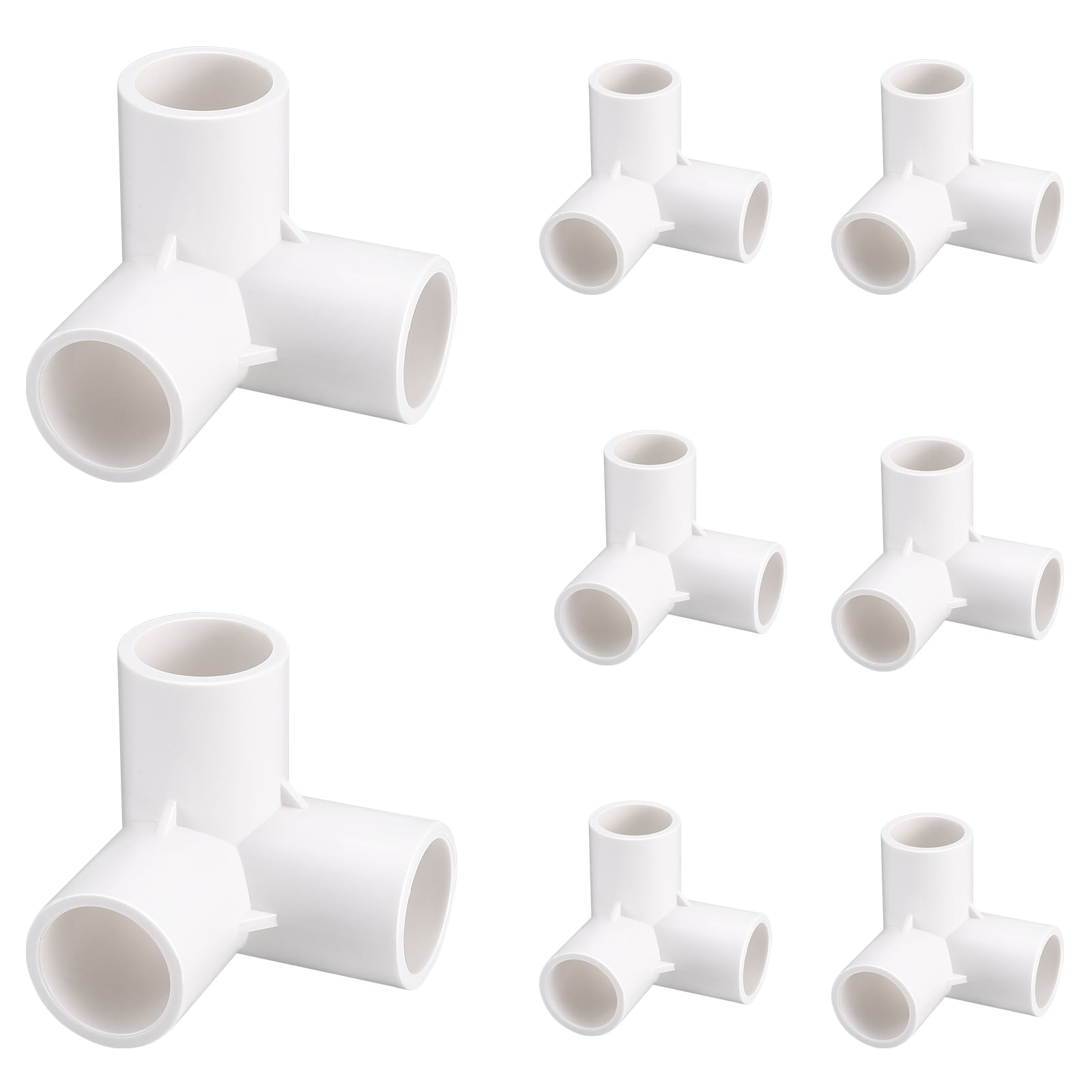 8Pcs PVC Pipe Connector 3-Way Elbow Fittings for PVC Furniture Pipe ...