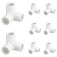 8Pcs PVC Pipe Connector 3Way Elbow Fittings for PVC Furniture Pipe