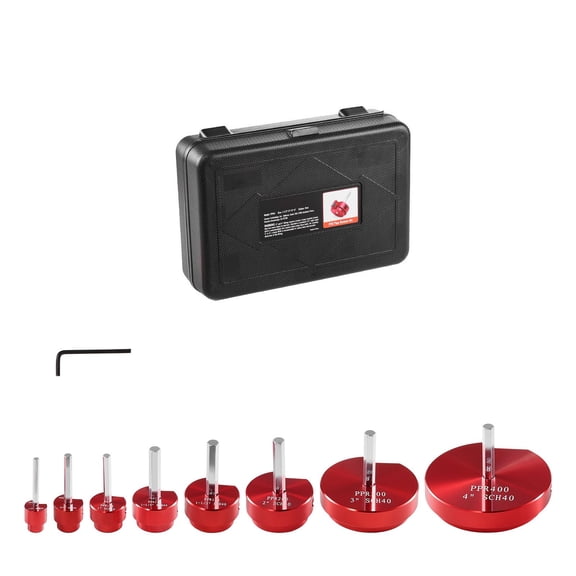8Pcs PVC Pipe Reamer Kit, Fitting Socket Saver with 1/2"-4" Sizes, Drill Attachment for PVC CPVC ABS, Clean Drain Exhaust Pipes